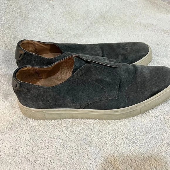Frye 1863 Mens Gray Slip On Casual Shoes Lace 11 Suede Almond Toe Oxford Preppy main image 6